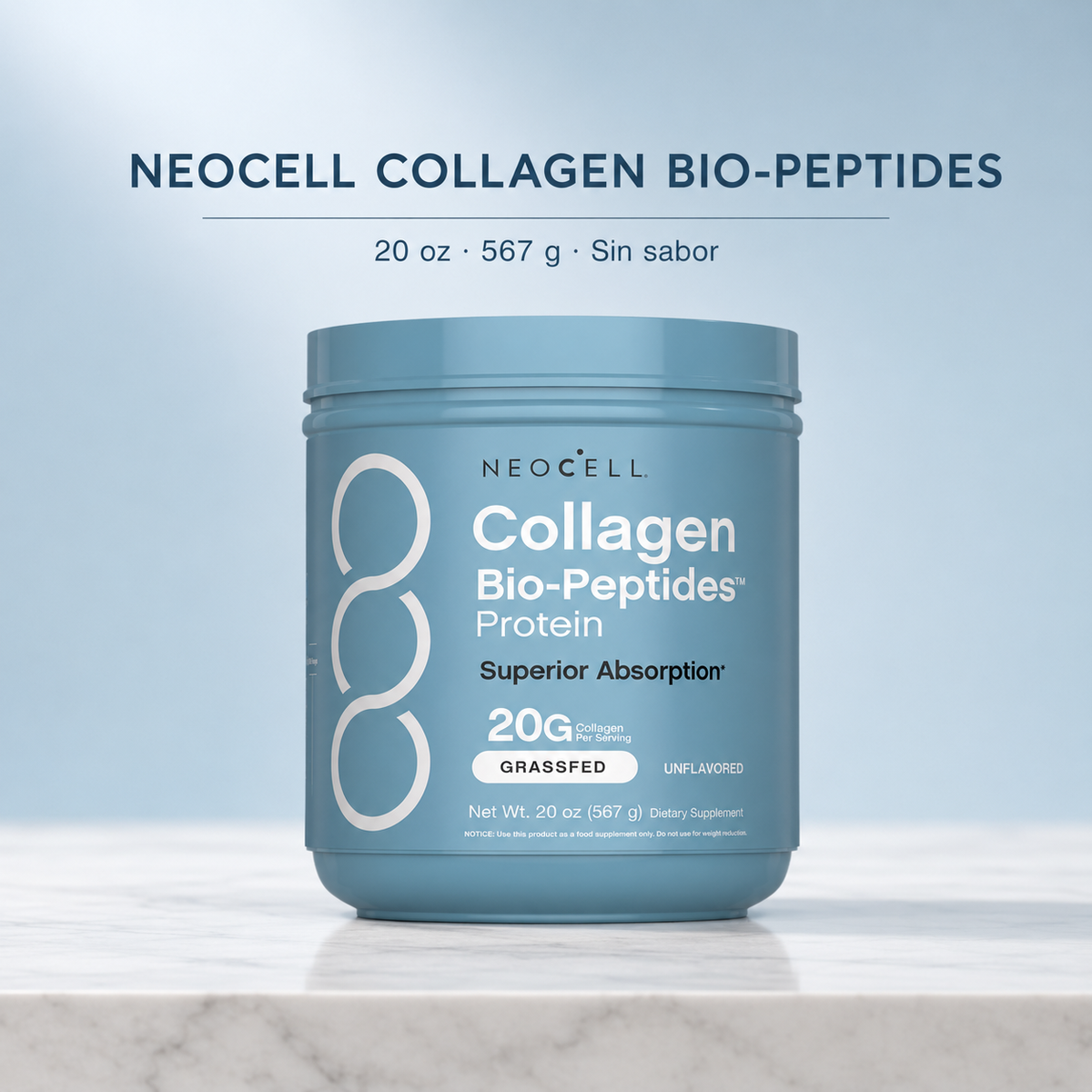 NeoCell Collagen Bio-Peptides Grassfed 567 g Sin Sabor