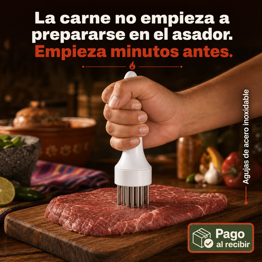 Ablandador de Carne con Agujas de Acero Inoxidable — 19.5cm