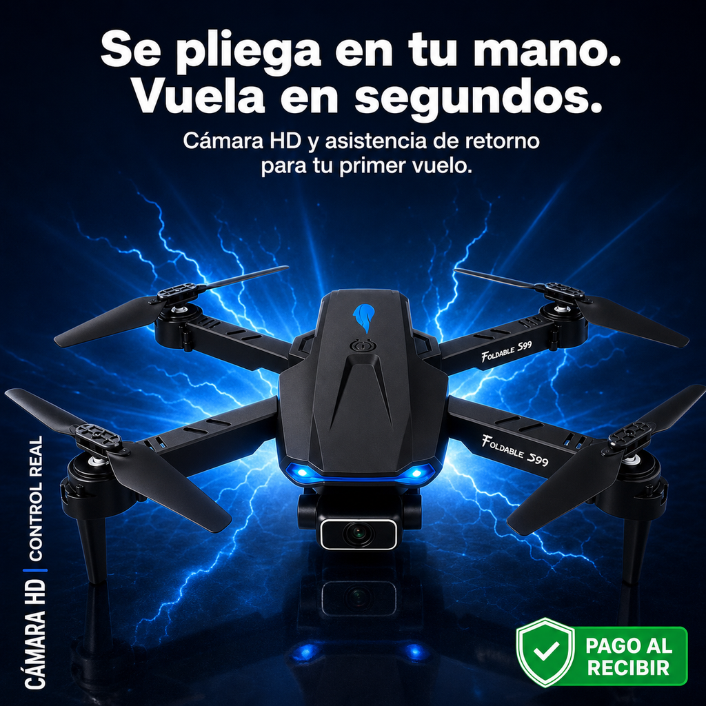 Drone S89 Dual Cámara HD Plegable — WiFi FPV, Retorno Automático