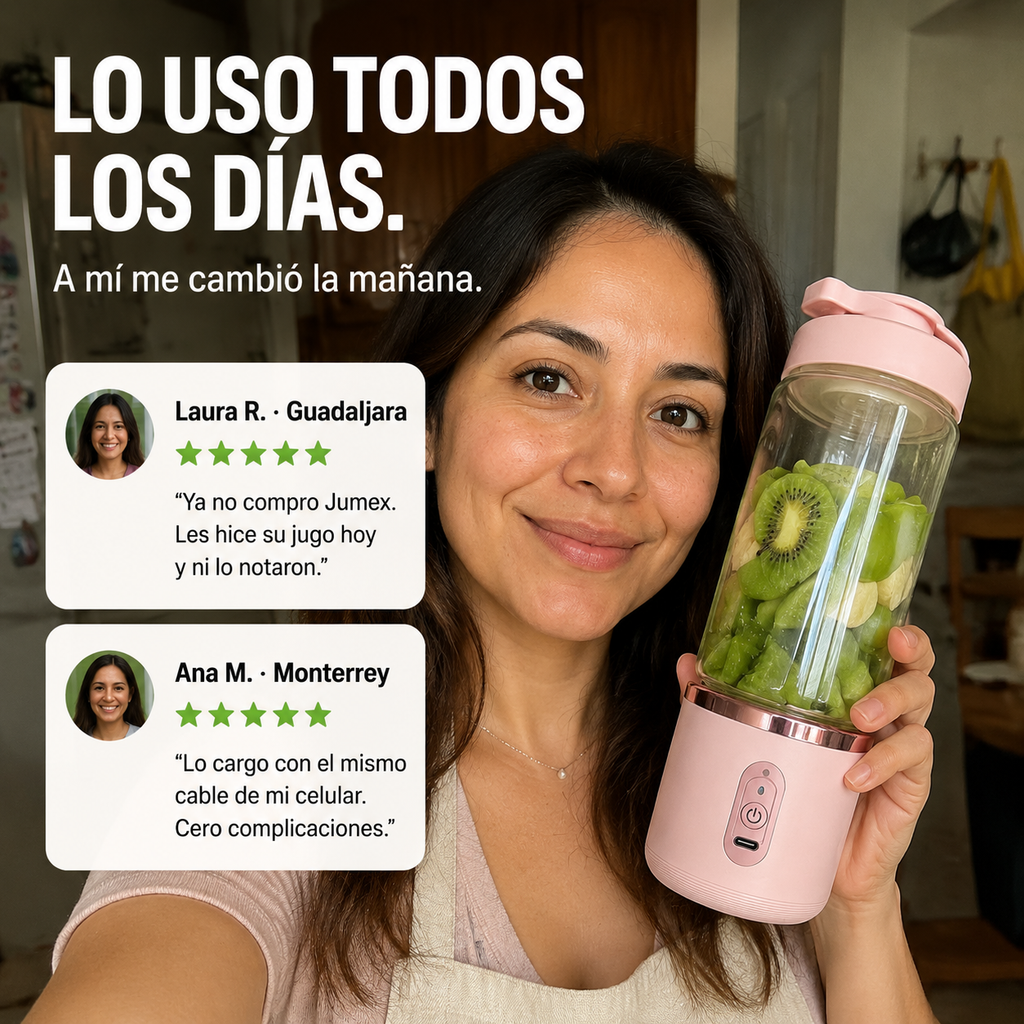 Licuadora Portátil USB-C con Vaso de mezclador 400ml