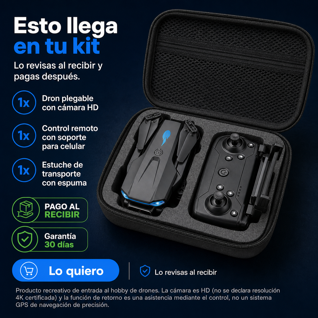 Drone S89 Dual Cámara HD Plegable — WiFi FPV, Retorno Automático