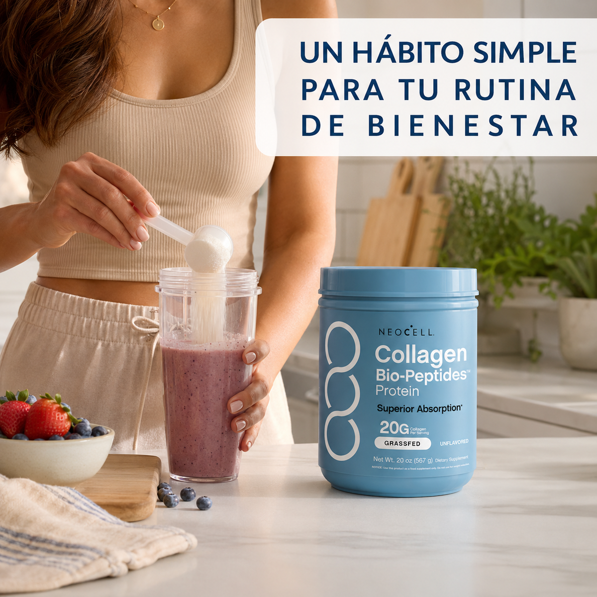 NeoCell Collagen Bio-Peptides Grassfed 567 g Sin Sabor
